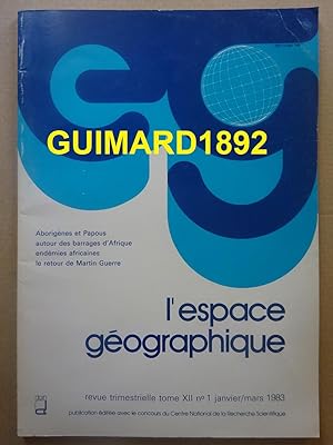 L'Espace géographique tome XII n°1 janvier 1983