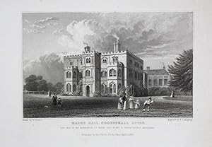 A Fine Original Antique Engraved Print Illustrating a View of Marks Hall in Essex. Published in 1...