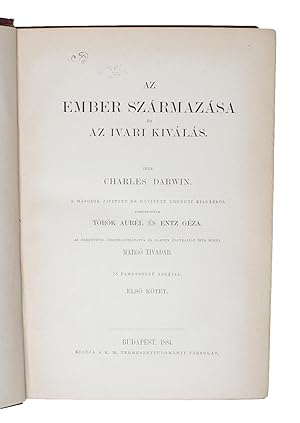 Az Ember Származàsa és az Ivari Kiválás [i.e. Hungarian: "The Descent of Man."]. [Translated by:]...