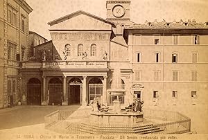 Roma Chiesa di Santa Maria in Trastevere Foto originale albumina 1880c S1259