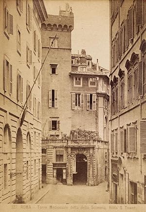 Roma Torre medievale detta della Scimmia Foto originale all'albumina 1880c S1265