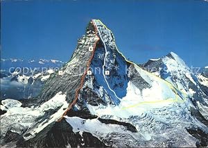 Imagen del vendedor de Postkarte Carte Postale 11994739 Bergsteigen Klettern Matterhorn Furgg-Grat Nordwand Bergsteigen Klette a la venta por Versandhandel Boeger