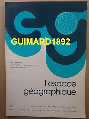 L'Espace géographique tome XIII n°1 janvier 1984