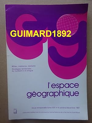 L'Espace géographique tome XVI n°4 octobre 1987