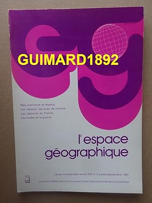 L'Espace géographique tome XVI n°3 juillet 1987