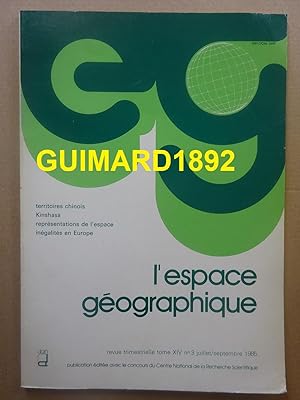 L'Espace géographique tome XIV n°3 juillet 1985