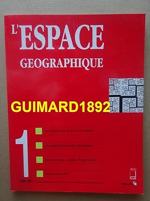 L'Espace géographique tome XIX n°1 janvier 1990