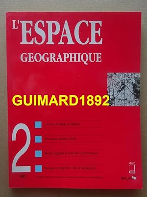 L'Espace géographique tome XXI n°2 avril 1992
