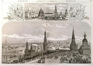 GENERAL VIEW OF THE CITY OF MOSCOW FROM THE TERRACE OF THE KREMLIN. A smaller view of the great...