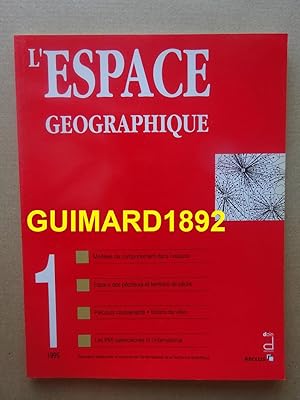 L'Espace géographique tome 24 n°1 avril 1995