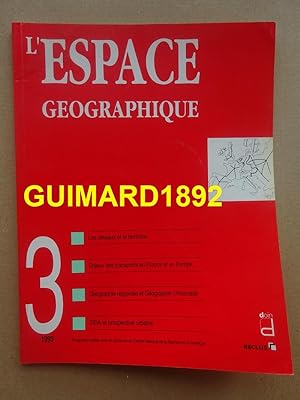 L'Espace géographique tome XXII n°3 1993
