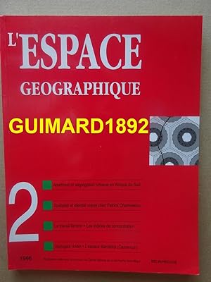 L'Espace géographique tome 25 n°2 avril 1996
