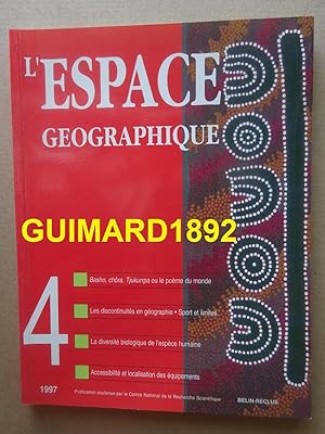 L'Espace géographique tome 26 n°4 octobre 1997