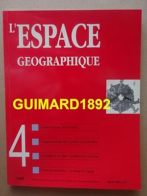 L'Espace géographique tome 27 n°4 octobre 1998