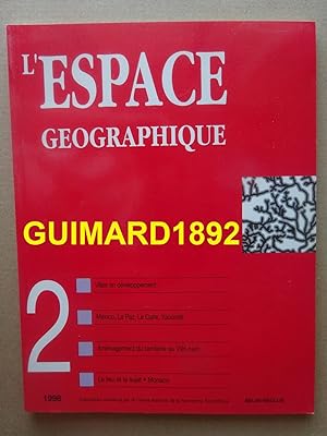 L'Espace géographique tome 27 n°2 avril 1998
