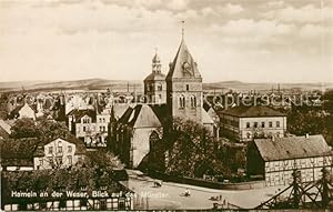 Postkarte Carte Postale 43074217 Hameln Weser Blick auf das Muenster Afferde