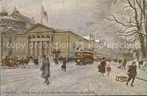 Bild des Verkufers fr Postkarte Carte Postale 12476228 Geneve GE Place Neuve Kriegsgefangenenplatz Winter Kuenstlerkarte Genv zum Verkauf von Versandhandel Boeger