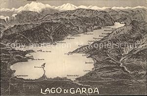 Bild des Verkufers fr Postkarte Carte Postale 42559080 Gardasee Lago di Garda Landkarte Italien zum Verkauf von Versandhandel Boeger