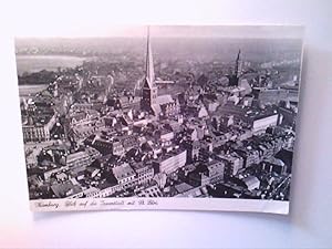 Hamburg. Luftaufnahme. Innenstadt und St.Petri. Ansichtskarte.
