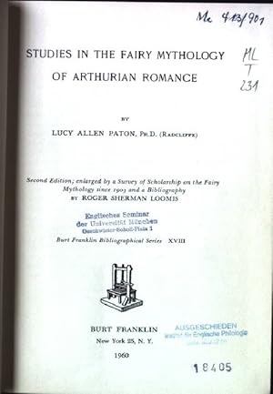 Image du vendeur pour Studies in the Fairy Mythology of Arthurian Romance. Burt Franklin Bibliographical Series XVIII. mis en vente par books4less (Versandantiquariat Petra Gros GmbH & Co. KG)