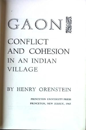 Imagen del vendedor de Gaon, Conflict and Cohesion in an Indian Village a la venta por books4less (Versandantiquariat Petra Gros GmbH & Co. KG)