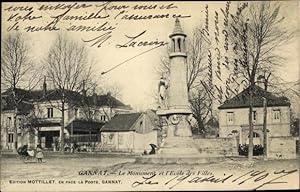 Seller image for Ansichtskarte / Postkarte Gannat Allier, Le Monument et l'cole des Filles for sale by akpool GmbH