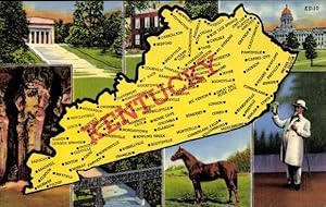 Seller image for Landkarten Ansichtskarte / Postkarte Kentucky USA, Lincoln National Memorial, Federal Hill, Typical Kentuckians for sale by akpool GmbH