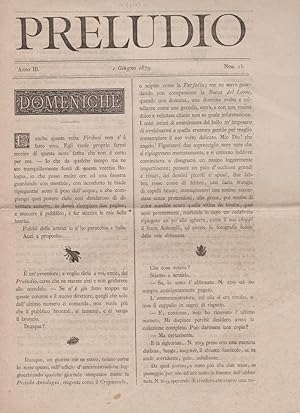 PRELUDIO, numero 15 del 2 giugno 1879 - ANNO TERZO - , Bologna, Soc. tip. Azzoguidi, 1879