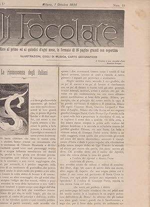 IL FOCOLARE, illustrazioni, fogli di musica, carte geografiche, numero 19 del 1 ottobre 1896 - AN...