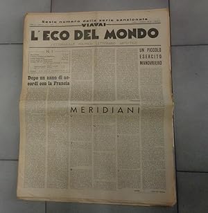 L'ECO DEL MONDO . VIAVAI, settimanale politico-letterario ed artistico - 1936 -VENTICINQUE GIORNA...