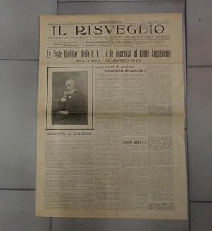 IL RISVEGLIO, quindicinale giovanile cattolico, numero 5 del 6 marzo 1922- ANNO VIII., Bologna, T...