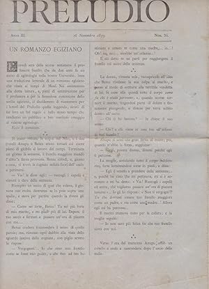 PRELUDIO, numero 36 del 16 NOVEMBRE 1879 - ANNO TERZO - , Bologna, Soc. tip. Azzoguidi, 1879