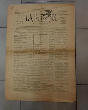 LA RONDINE, giornale della domenica, numero 8 del 23 maggio 1885 - ANNO PRIMO. - DIRETTORE EMILIO...