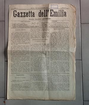 GAZZETTA DELL'EMILIA, foglio politico quotidiano. numero 327 del 25 novembre 1868, Bologna, Tip. ...