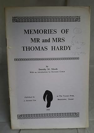 Imagen del vendedor de Memories of Mr and Mrs Thomas Hardy. a la venta por Addyman Books