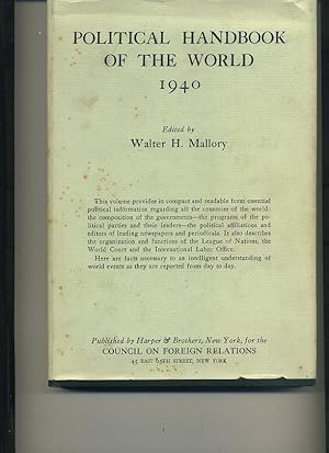 Seller image for Political Handbook of the World Parliaments, Parties and Press as of January 1, 1940 for sale by Orca Knowledge Systems, Inc.