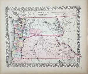 [Map] "Washington and Oregon" from G. W. Colton's Atlas of the World