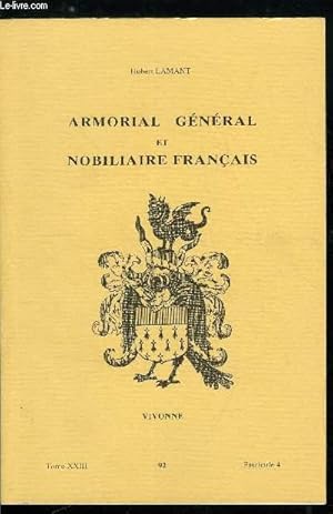 Image du vendeur pour Armorial gnral et nobiliaire franais tome XXIII n 92 - Durand a Durand de Prmorel mis en vente par Le-Livre