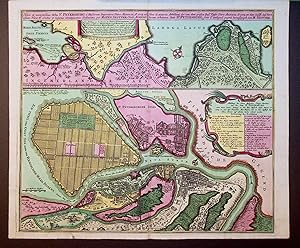 Seller image for RUSSLAND,RUSSIA, SANKT PETERSBURG, 1730 Titel: Nova et accuratiima Urbis Sankt Petersburg  Ruorum Imperatore Petro Mexiewiz Ao. 1703 ad ostium Nevae Fl. condiatae et regionis circumiacentis Delineatio ; Nova et accuratiima Urbis S. Petersburg  Ruorum Imperator Petro Mexiewiz Ao. 1703 ad ostium Nevae Fl. conditae et regionis circumiacentis Delineatio ; Neue und accurate Abbildung der von dem groen Ru. Kaiser Petro Mexiewiz Ao. 1703 an dem Aufl. de Newa-Stroms erbaueten Statt St. Petersburg samt d. umligend gegend ; Abbildung der Neuen Ruischen Haupt-Residenz und See-Statt St. Petersburg per Matth. Seutter, Chalc., D. R. K. M. G. for sale by ANTIQUARIAT.WIEN Fine Books & Prints