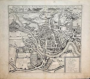 VILLACH, 1649 MERIAN Titel: Eigentlicher Grundtriß der Fürstlichen Bambergischen Statt Villach sa...