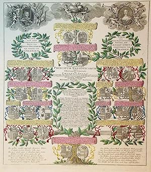 NASSAU, 1750 Titel: Tabula Genealogica Principum Nassovicorum lineæ Dillenburgensis et Diecensis ...