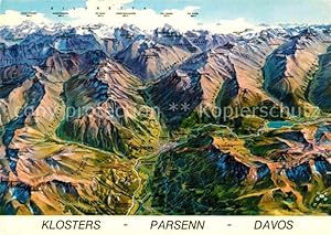 Bild des Verkufers fr Postkarte Carte Postale 12796659 Klosters GR Parsenn Davos Panoramakarte Klosters zum Verkauf von Versandhandel Boeger