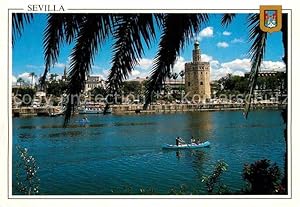 Imagen del vendedor de Postkarte Carte Postale 72822137 Sevilla Andalucia Torre del Oro desde Triana Sevilla a la venta por Versandhandel Boeger