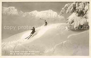 Postkarte Carte Postale 72828472 Skifahren Sport