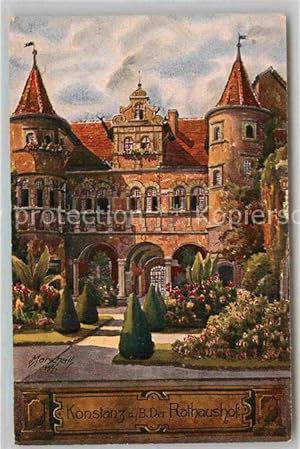 Bild des Verkufers fr Postkarte Carte Postale 42859594 Konstanz Bodensee Hof Rathaus Gemaelde Marschall Konstanz zum Verkauf von Versandhandel Boeger