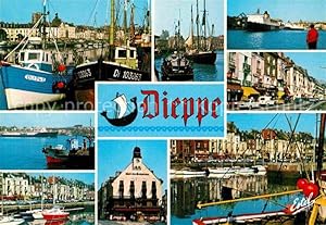 Postkarte Carte Postale 12884053 Dieppe Seine-Maritime Chalutiers au port Trois mats au mouillage...