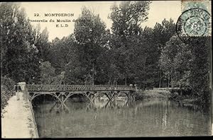 Ansichtskarte / Postkarte Montgeron Essonne, Passerelle du Moulin de Senlis