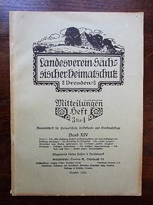 Seller image for Landesverein Sächsischer Heimatschutz. Monatsschrift für Heimatschutz und Denkmalpflege Band XIV Mitteilungen Heft 3 bis 4 1925 for sale by Rudi Euchler Buchhandlung & Antiquariat