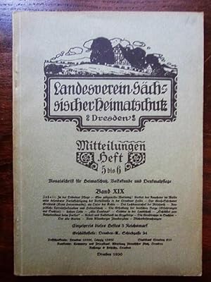 Seller image for Landesverein Sächsischer Heimatschutz. Monatsschrift für Heimatschutz und Denkmalpflege Band XIX Mitteilungen Heft 5 bis 6 1930 for sale by Rudi Euchler Buchhandlung & Antiquariat