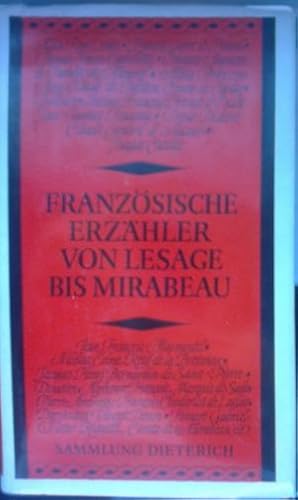 Bild des Verkufers fr Franzsische Erzhler von Lesage bis Mirabeau zum Verkauf von Versandantiquariat Jena